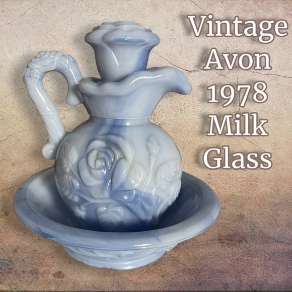 Avon Other - Vintage Avon Blue Milk Glass Small Pitcher